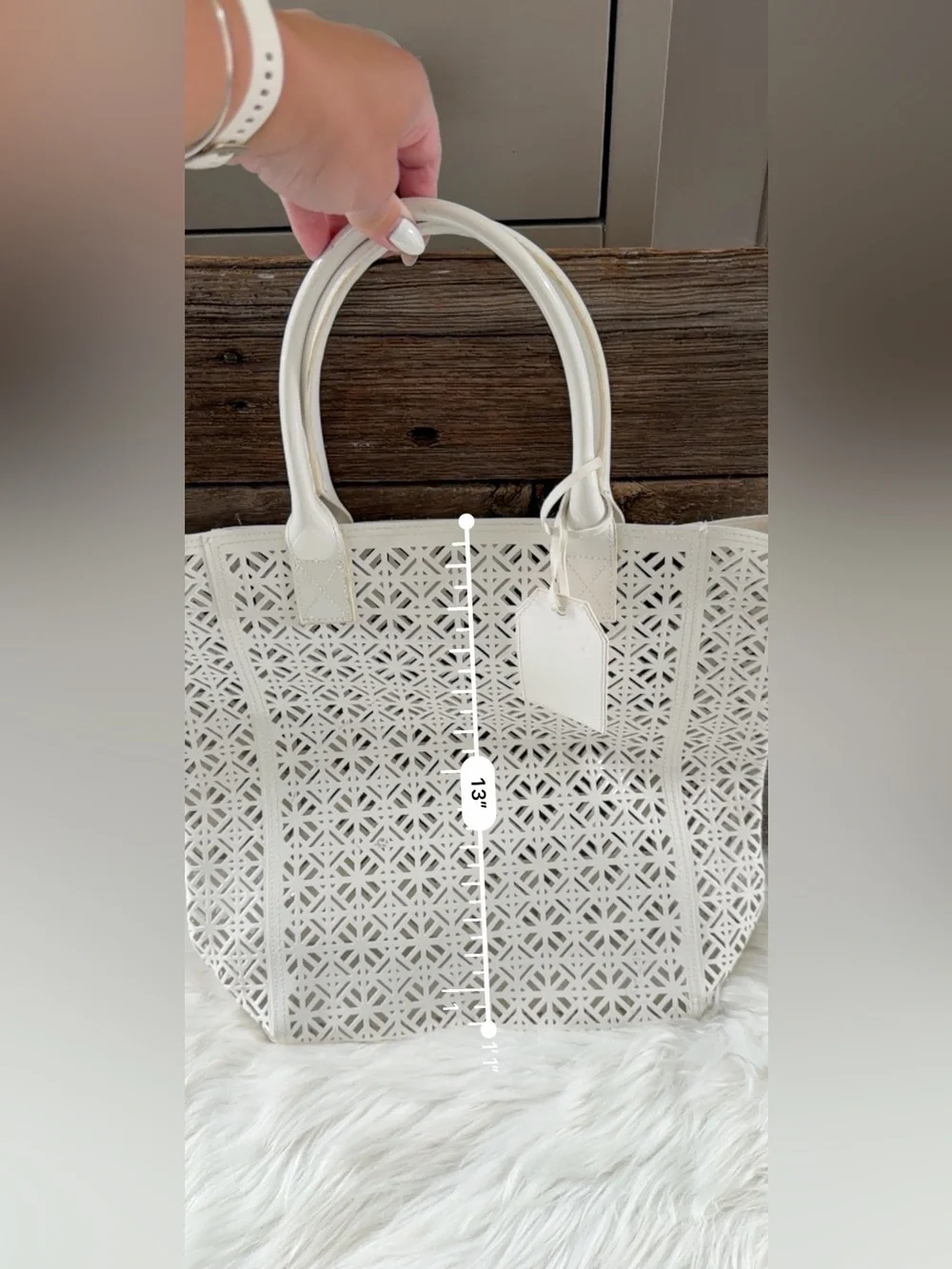 TORY BURCH | Patent Perforated North South PVC Tote